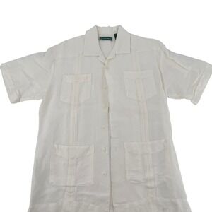 Cubavera Cream Short Sleeve Button Down Shirt